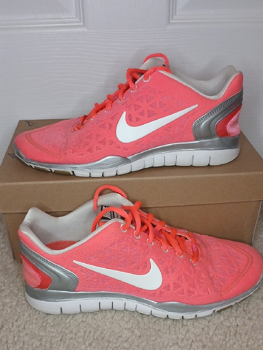 Nike Free Fit 2 Training Shoes Pink & Silver Women's 8